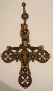 Greek Orthodox Cross - Enamel, Bronze - Handmade in Greece - Picture 1 of 2
