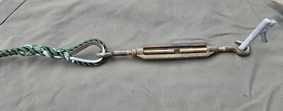 4 haubans neufs tente militaire & barnum Tendeur 2.80m avec ridoirs bronze Corde - Photo 1/4