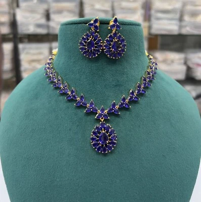 Beautiful Ruby Choker Set Red Necklace Floral Design Jewelry Antique Polished - Image 1 of 4