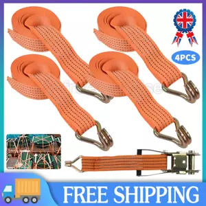 4X Heavy Duty Ratchet Ties Down Straps 50mm-6 Meter Lashing Cargo Luggage-3000KG - Picture 1 of 14