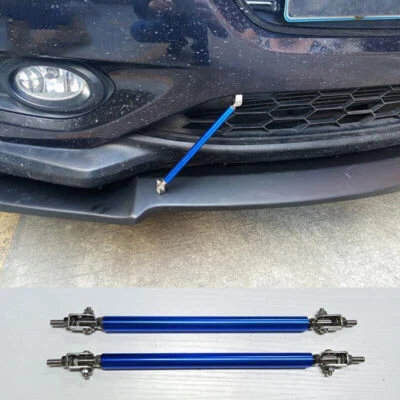 20MM Adjustable Front Bumper Lip Splitter Spoiler Strut Rod Tie Support Bar PAIR - Image 1 of 4