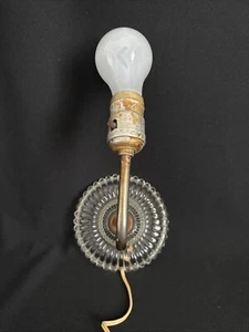 Vintage Beleuchtung elektrische Wandleuchte Kristallglas Lampe 40er Jahre funktioniert einwandfrei - Bild 1 von 15