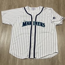 Vintage Mariners Jersey XL 00s Seattle Starter Randy Johnson Pin-stripe Y2k Tee