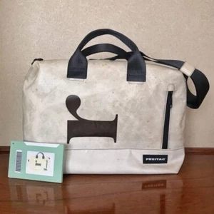 FREITAG F305 Roy Shoulder Boston Travel Bag WHITE BLACK LOGO r RARE Discontinued - Picture 1 of 6