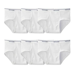 Fruit of the Loom Men'S White Briefs, 6 Pack, Sizes S-3XL - Picture 1 of 17