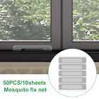 50pcs/10sheets Mosquito Fix Net Self Bedroom Window Screen Home Office