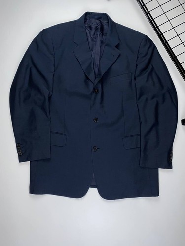 Giacca blu Burberry vintage lana blazer e mohair squisita WA 0560