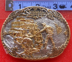 Award Design The Cowboys Dilemma The Quarrel Gold plate Belt Buckle NOS - Picture 1 of 3