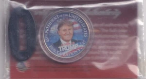 THE 45th PRESIDENT OF THE UNITED STATES. DONALD J TRUMP. SILVER PLATED COIN. - Picture 1 of 3