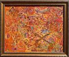 Peinture abstraite à l'huile sur toile, « brosses oubliées » signée S. Graff, COA