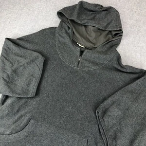 Eileen Fisher Knitted Short Sleeve Hoodie Gray Organic Cotton Size M 1/4 zip EUC - Picture 1 of 9