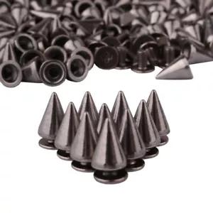 200 Sets 9.5mm Dark Brass Metal Gun Cone Spikes Screwback Studs Rivets Punk - Picture 1 of 5