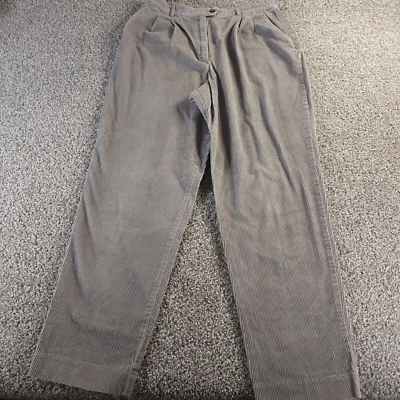 Calça de veludo vintage David Brooks feminina 16 longa cinza simplesmente lisonjeira 3 bolsos - Imagem 1 de 4