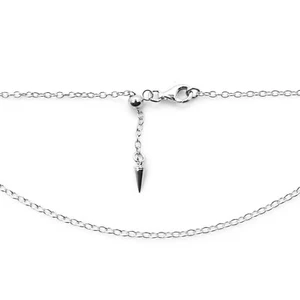 Cadena de collar de plata esterlina ajustable a 22" - cadena con acabado de cable fuerte - Imagen 1 de 4