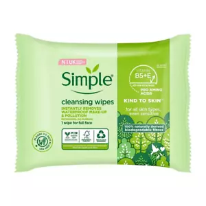 Simple Kind to Skin Cleansing Wipes For All Skin Types Sensitive 150 & 300 Wipes - Picture 1 of 8