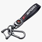 (Black) Genuine Leather Lexus F Sport Keychain, Quick Release Remote Fob Ring