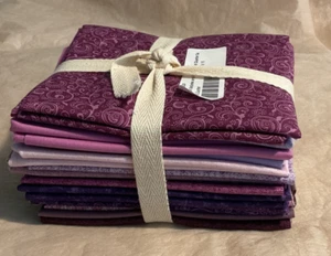 16 pc Fat Quarter Bundle Cotton Fabric Purple - Picture 1 of 2
