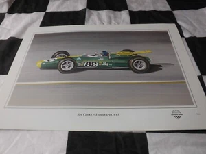 PRINT JIM CLARK INDIANAPOLIS 500 1965 LOTUS 38 CHRIS DUGAN LIMITED EDITION - Picture 1 of 9