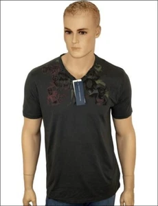 Nueva Camiseta Auténtica Para Hombre French Connection Cuello en V Gris Nueva Fcuk Pequeña - Imagen 1 de 3