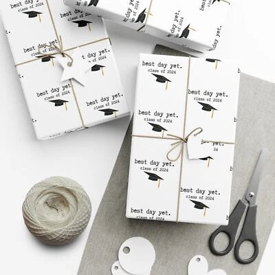 Graduation Wrapping Paper Rolls, Class of 2024 Grad Wrapping Paper - Image 1 of 4