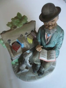 OLD MAN & DOG AT OUTSIDE LIBRARY - JAPAN - Picture 1 of 3