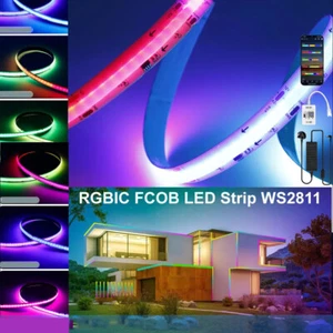 5M WS2811 Chasing Light Addressable Tape Lamp DIY 12V RGBIC COB LED Strip Lights - Picture 1 of 15