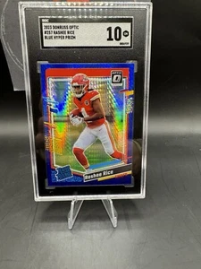 2023 DONRUSS OPTIC #257 RASHEE RICE BLUE HYPER PRIZM SGC 10 - Picture 1 of 1