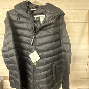 HOLLISTER Puffer Collection Water Resistant Black Hooded Jacket SZ XL Men’s NWT - Picture 1 of 12