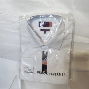 Brook Tavener Shirt L/S Mens 16.5 Collar 42 M Medium White Fine Cotton New BNIP - Picture 1 of 11