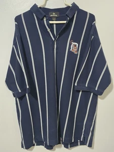 Vintage 1990s Embroidered Pinstripe Detroit Tigers Polo Shirt Men's Size Large - Picture 1 of 9