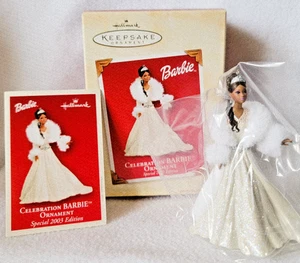Hallmark 2003 Celebración Barbie Adorno Afroamericano con Tarjeta de Memoria, NUEVO - Imagen 1 de 6