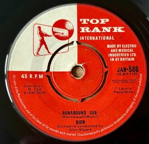DION RUNAROUND SUE 7" TOP RANK (1961) VG+ POP ROCK 'N' ROLL GT BRITAIN - Bild 1 von 3