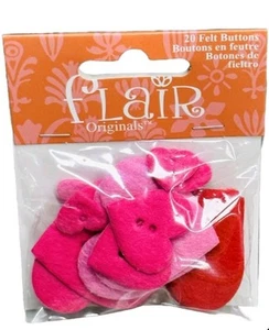 Flair Original 20 Felt Buttons / 20 Botones De Fieltro. Valentines Day - Picture 1 of 1