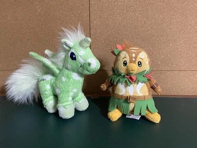 Neopets Plush Island Bruce Uni Green Unicorn Penguin Jakks Toy 2008 No tags LOT - Image 1 of 4