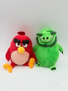Angry Birds Plush Lot Movie Green Pig Red Bird Chuck Leonard 2015 - 6" - Picture 1 of 9