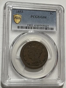 1853 Large Cent PCGS G04  - Picture 1 of 2