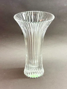 Nachtmann Lead Crystal Clear Glass Vase with Flared Top and Ribbed Edge 7” High - Picture 1 of 5