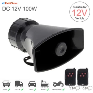 7 Sonidos 12V Coche Sirena Vehículo Bocina para Coches Camiones Vehículo + 2 Controladores Remotos - Imagen 1 de 12