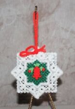 Vintage Homemade Plastic Canvas Snowflake Christmas Ornament 3 ½” Dia Pretty!