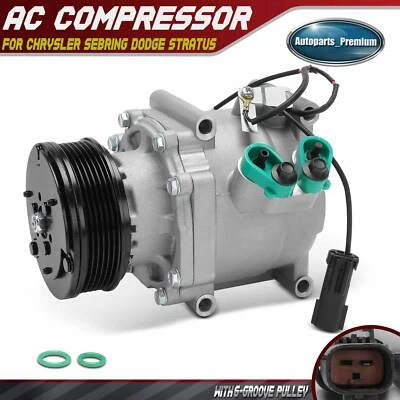 A/C Compressor w/ Clutch for Chrysler Sebring Dodge Stratus 2001-2003 2.4L 2.7L - Image 1 of 4