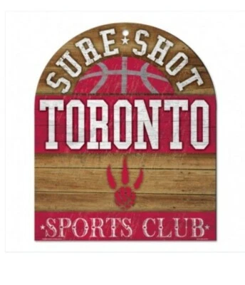 🏀🏀TORONTO RAPTOR'S WOOD SIGN "10×11" SURE SHOT SPORTS CLUB🏀🏀 - Image 1 of 2