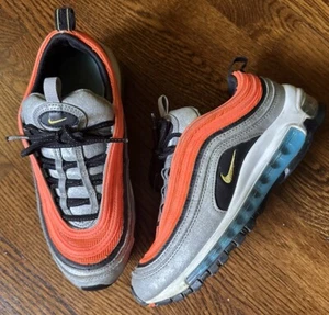 Air Max 97 GS Sky Nike Youth Silver Orange Blue Sneakers Shoes 4.5 - Picture 1 of 9