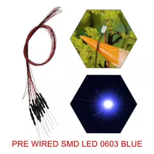 20pcs Pre-wired 30awg Wire SMD LED 0603 Light Lamps with Resistor for 12V - Picture 1 of 13
