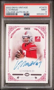 CJ Stroud 2022 ONYX VINTAGE COLLEGE COLLEGE-AUTO-BLUE CJ STROUD #CACS - Picture 1 of 3