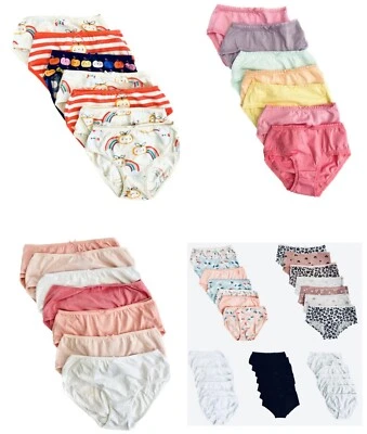 NEXT Girls NXT Knickers 7 Pack Cotton Stretch Pink White Black Unicorn Briefs Shorts