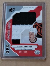 2003-04 UD SPx Lasse Kukkonen Rookie Stars Jersey Card #193  611/999