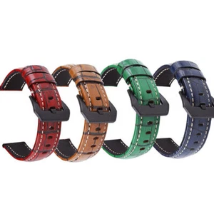 Herren Retro Echtleder Armband Uhrband Armband Ersatz 20 22 24 26 mm - Bild 1 von 26