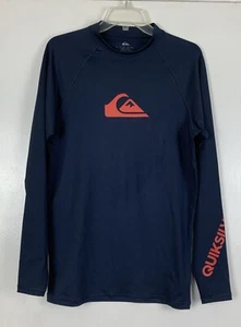 Quicksilver Rash Guard Mens XL Long Sleeve Navy - Picture 1 of 9