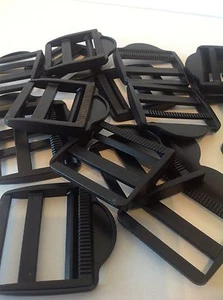 50mm Ladderlock Buckles x 4 Strong Black Plastic Strap Buckles - Picture 1 of 3