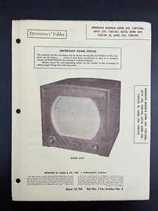 1950 EMERSON 629D 651C 651D 658C TELEVISION SERVICE MANUAL PHOTOFACT SCHEMATIC - Picture 1 of 1